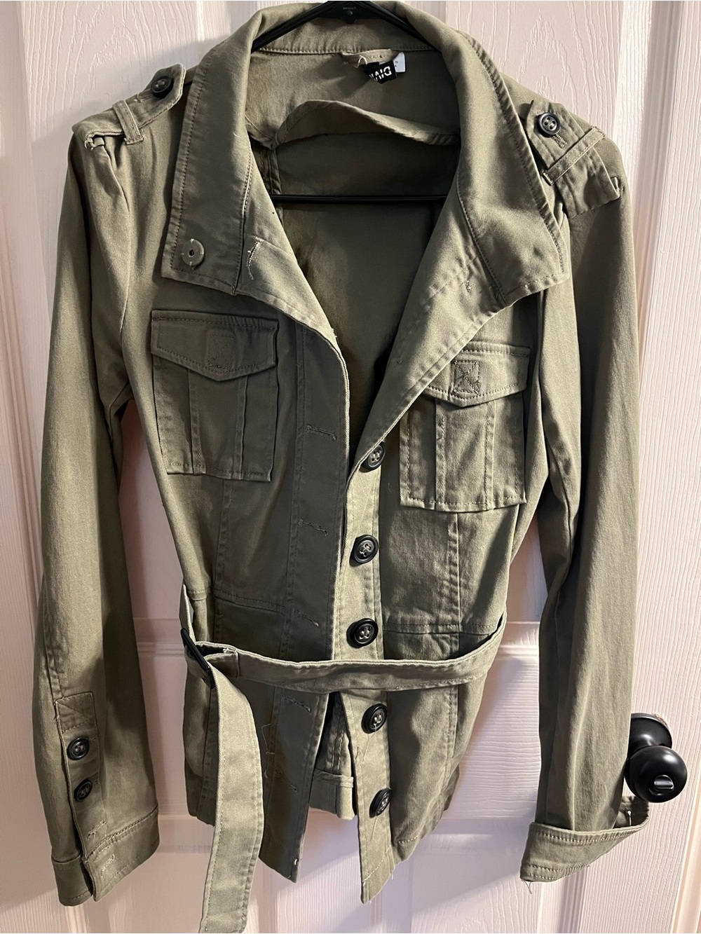 Divided Olive Utility Belted Jacket